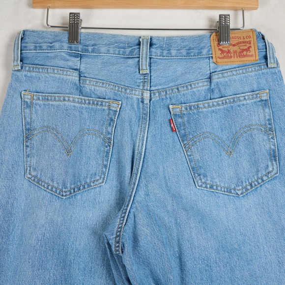 Levis 94 Baggy Wide Leg Jeans Light Wash Blue Paneled Denim A7462-0001 W29 L31 - Picture 9 of 13
